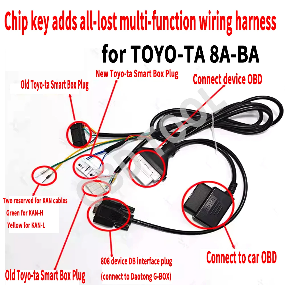 Smart Key Programma Kabel 3 in 1 Kabel 4A 8A BA 16pin OBD Kabel voor Autel voor Xhorse Key Tool Plus voor Toyota voor Le-xus