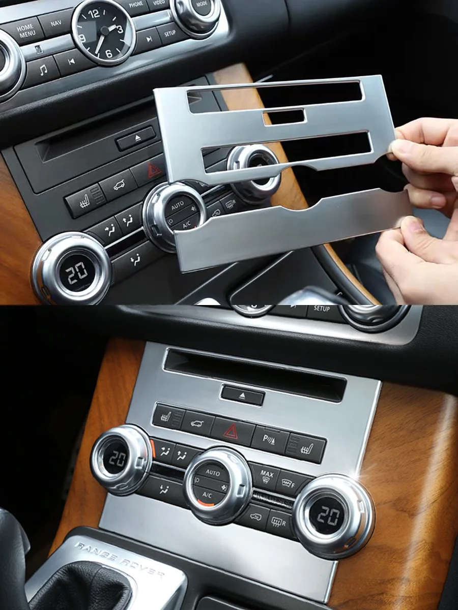 

Wooeight Console CD Audio Panel Cover Car Inner Trim Ceneter Control Frame Sticker For Land Rover Range Rover Sport 2012-2013