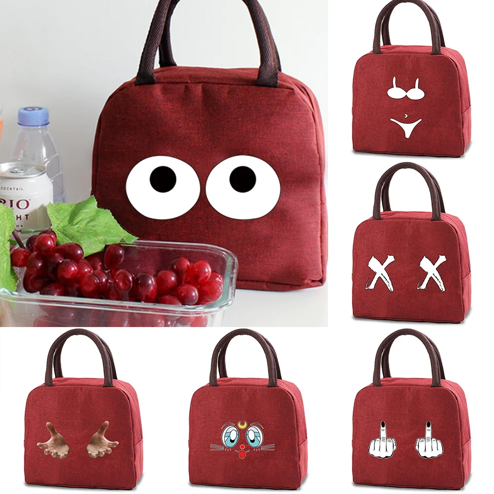 

New Cartoon Pattern Insulated Lunch Bag Insulated Refrigerated Bag Cold Food Beverage Box Dinner Large Square Refrigerated Bag