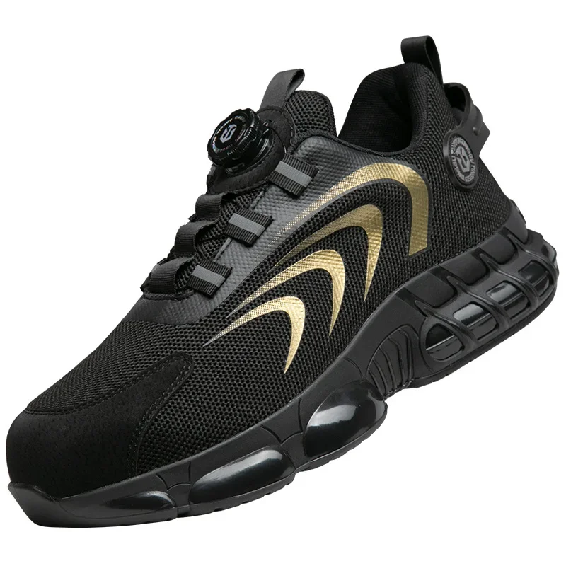 Summer  Men Safety Shoes Soft Bottom Wear-Resistant Anti-Odor Comfortable Breathable Work Shoes Anti-Crush And Piercing
