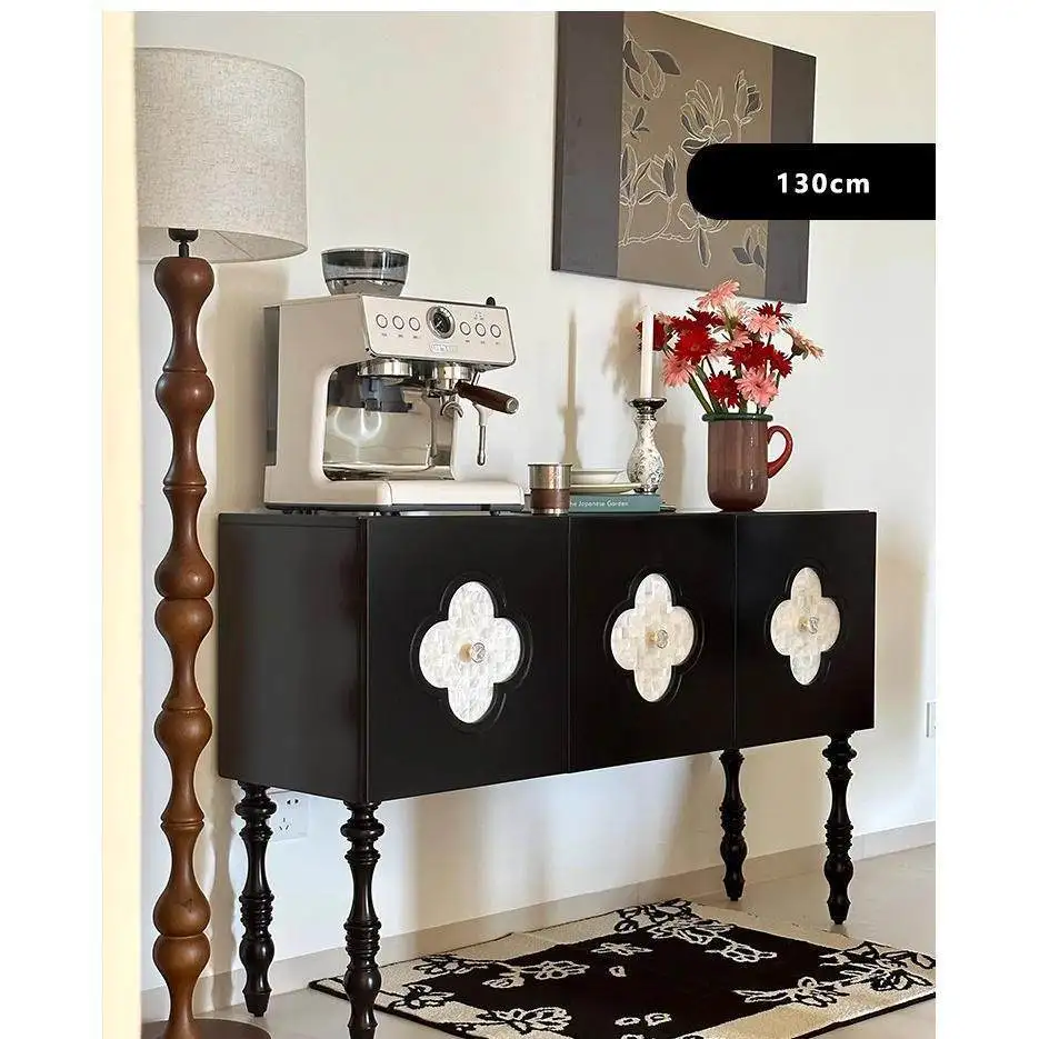 Shell porch cabinet Entry foyer cabinet Solid wood storage cabinet