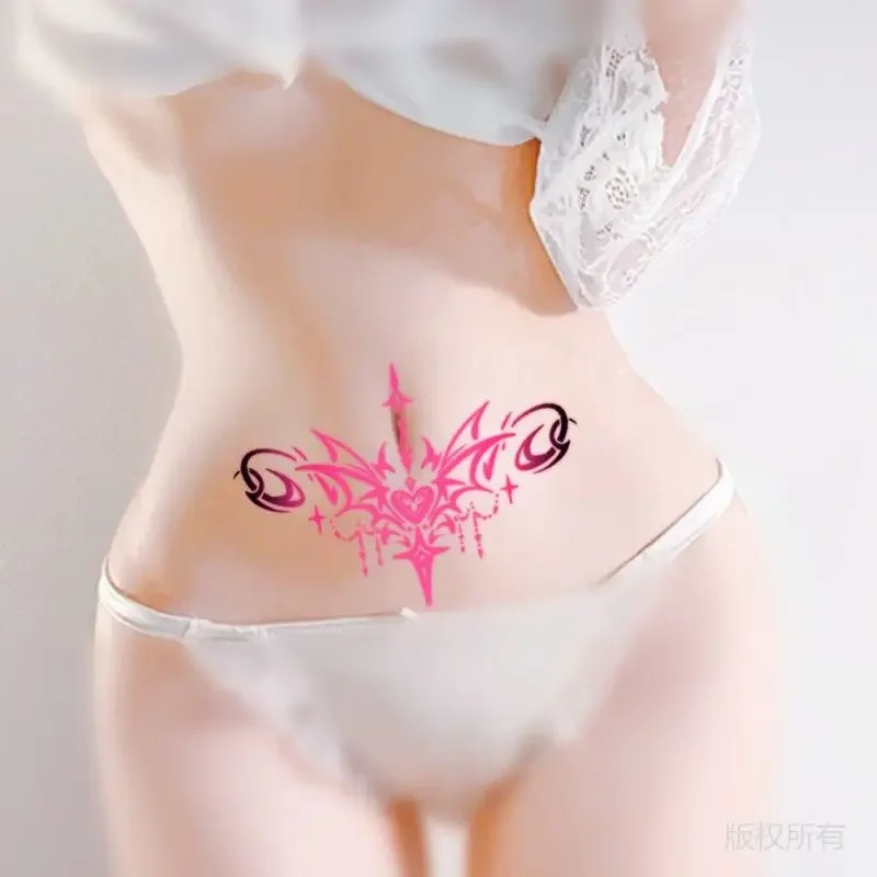 Sexy Succubus Temporary Tattoo Art Cartoon Anime Fake Tattoo Lasting Tatoo Sticker Abdomen Waterproof Tatuajes Temporales