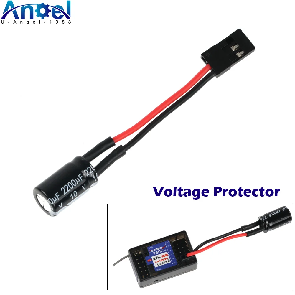 1/2/5 Stück 2200UF 10V Spannungsschutz A3 Flugsteuerungsempfänger Großer Kondensatorschutz mit Stecker für RC-Drohnen FUTABA FLYSKY