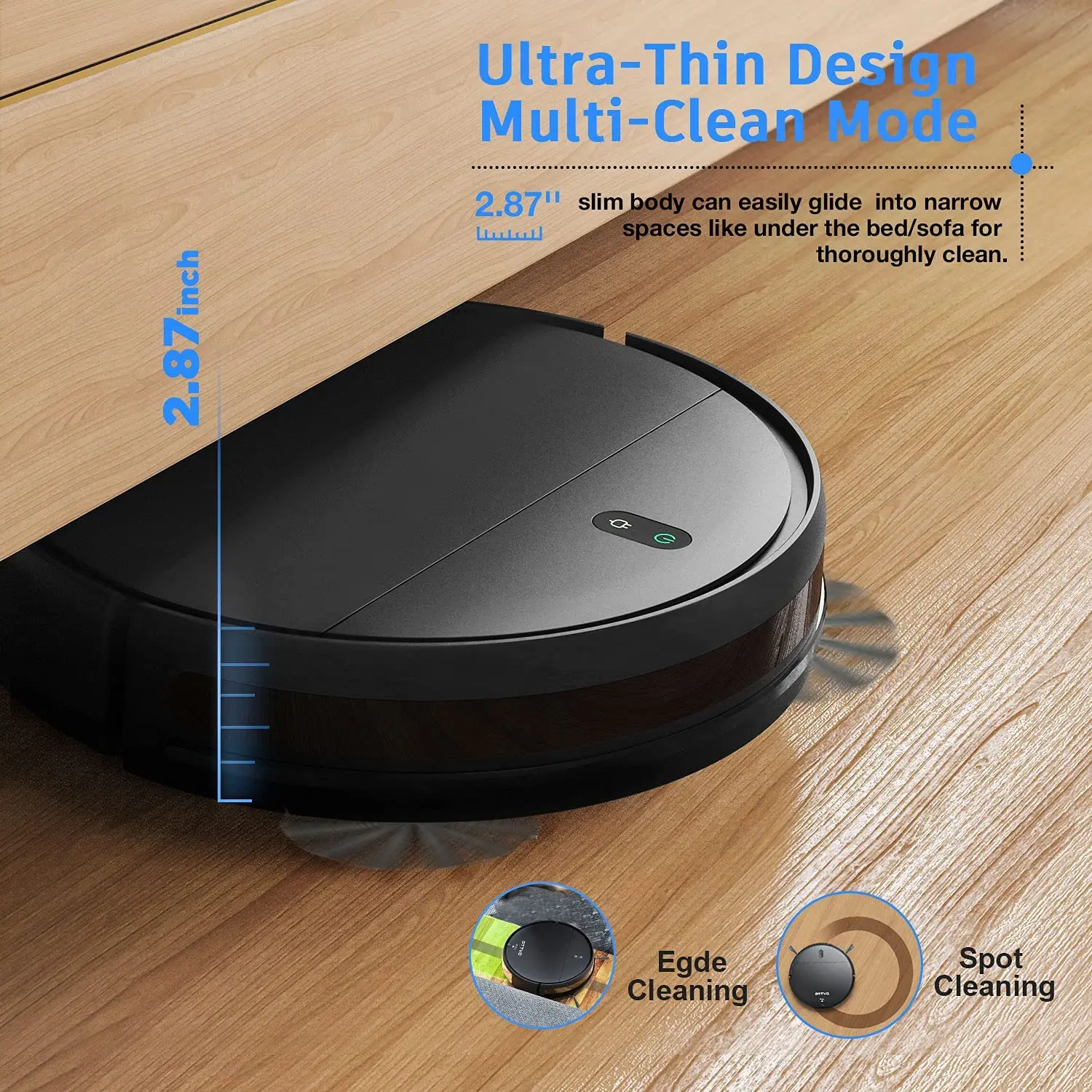 ROBOEVO BR151 Robot Vacuum Cleaner 6000Pa Strong Suction 2500mAh Battery 3in1 Mopping Sweeping Suction Smart Home Support Wifi