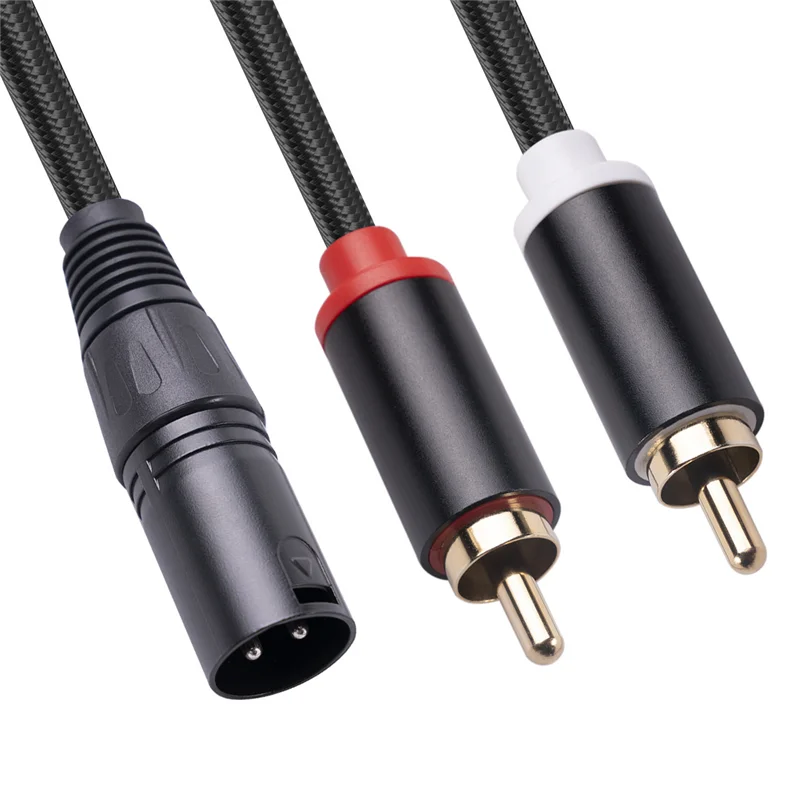 Cavo audio da XLR a doppio A1 XLR maschio da 3 pin a doppia spina maschio Cavo audio stereo Amplificatore Spina di miscelazione Cavo AV 1M