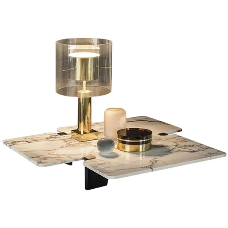 Italian light luxury rock slab coffee table modern simple home living room creative tea table special-shaped design