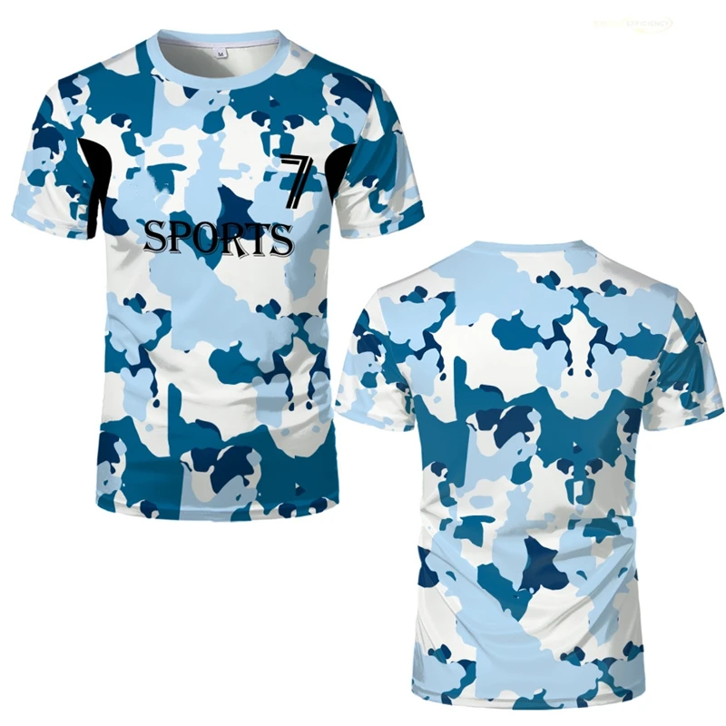 

Fashion Camouflage Graphic Sports T Shirts for Men Summer Gym Sports Running Training 3D Print T-Shirts Loose Quick-Drying Tees