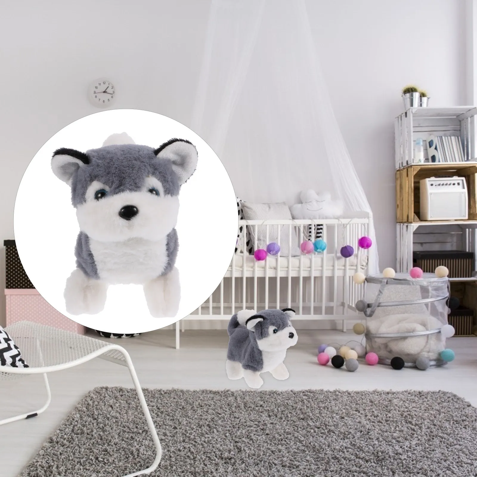 

Interactive Electric Walking Dog Powered Soft Touch Sensitive Screaming Tail Wagging Educational Plaything for Kids