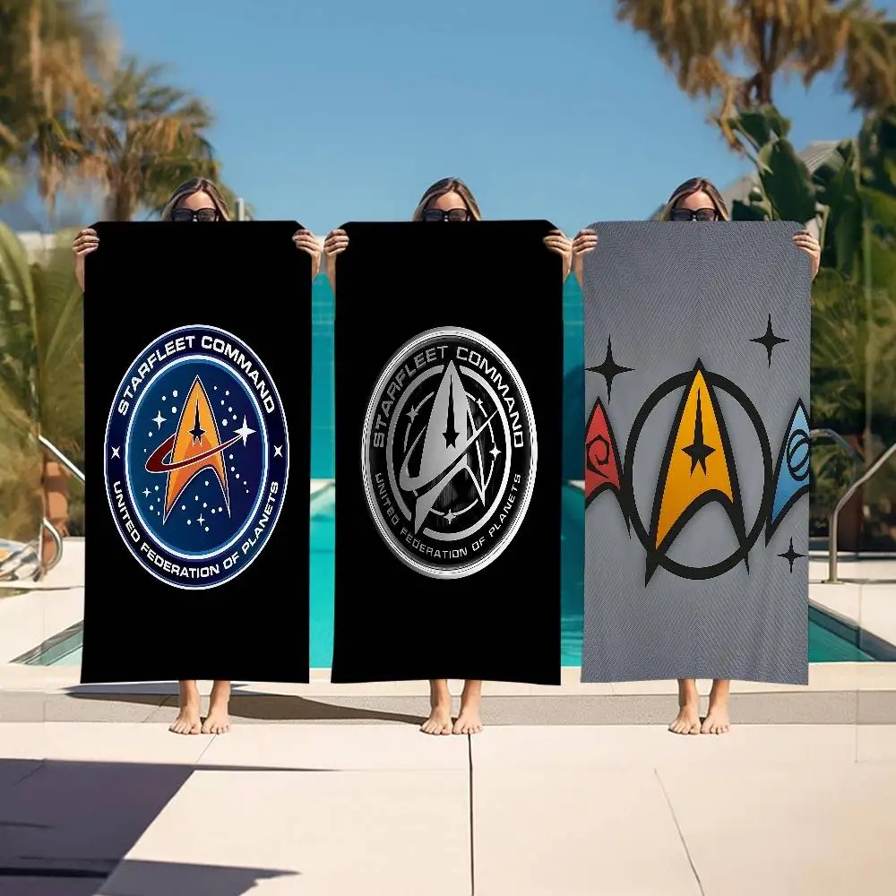 Star T-Treks logo Bath Towel Microfiber Soft Water Absorbing Breathable For Girl Kids Decorative Cartoon Beach Towel