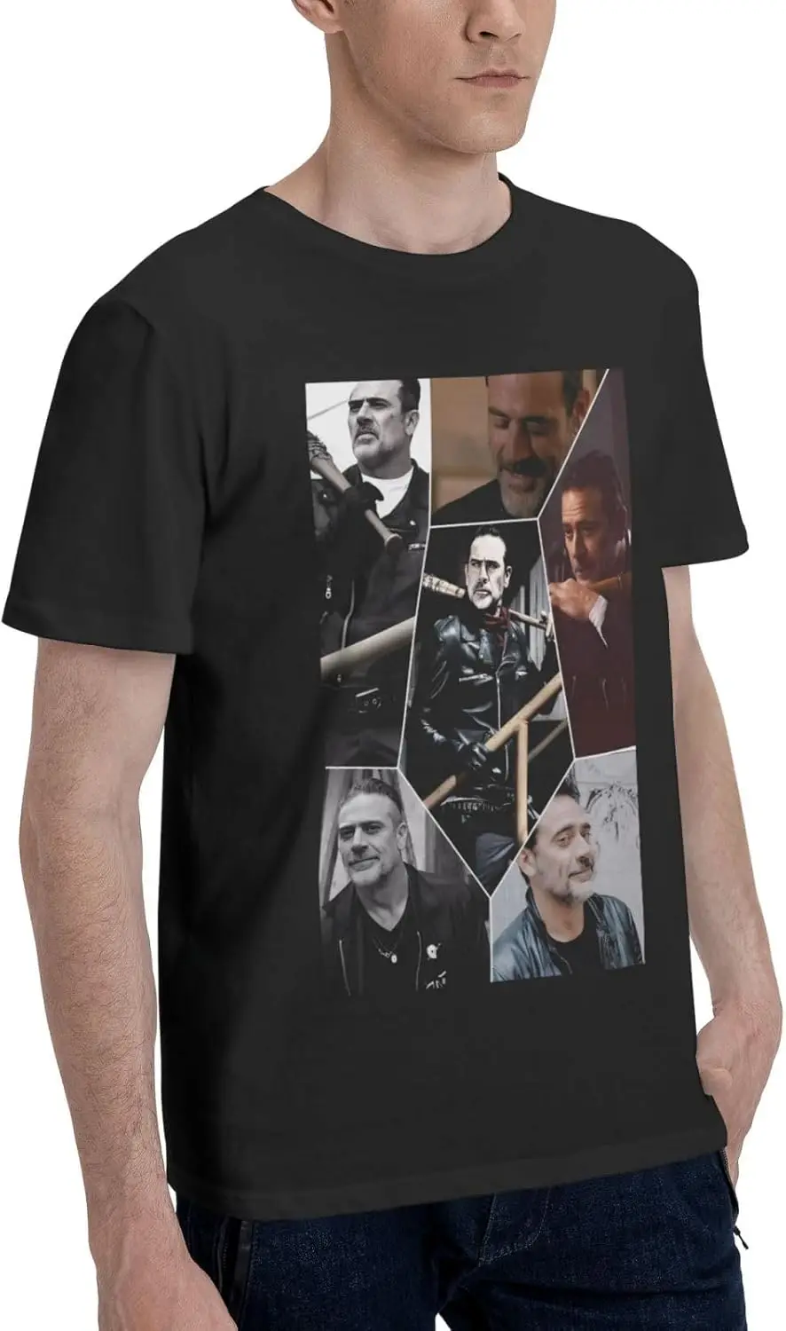 Jeffrey Dean Morgan Collage T Shirt Men's Summer Short Sleeve T-Shirt Crewneck Casual Tee