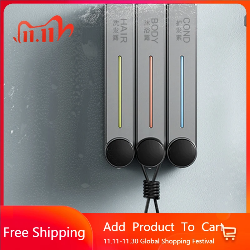 

Hotel Shampoo Liquid Soap Dispensers Shower Nordic Natural Black Liquid Soap Dispensers Luxury Smart Kit Banheiro Home Fixture