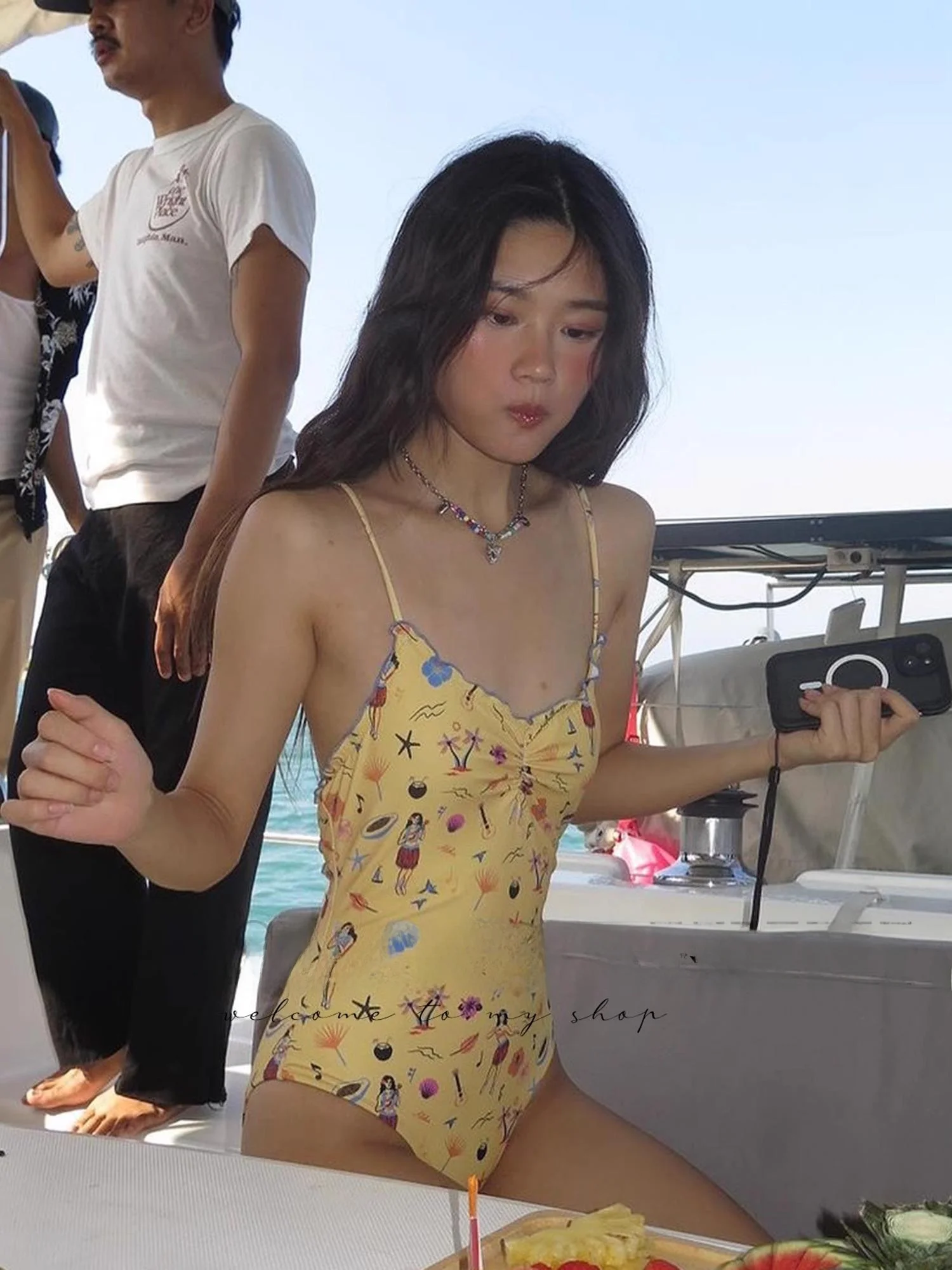 

Желтый слитный купальник с кружевной отделкой, новый, женский, элитный, скрывающий живот, корректирующий фигуру, повседневный купальный костюм