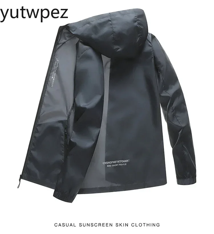 Sport-Laufjacke für Herren mit UV-Schutz UPF50+, Leichte Sonnenschutz-Windjacke für Sommer, Outdoor-Wandern, Hautschutz-Mantel in Übergrößen – Detail 14