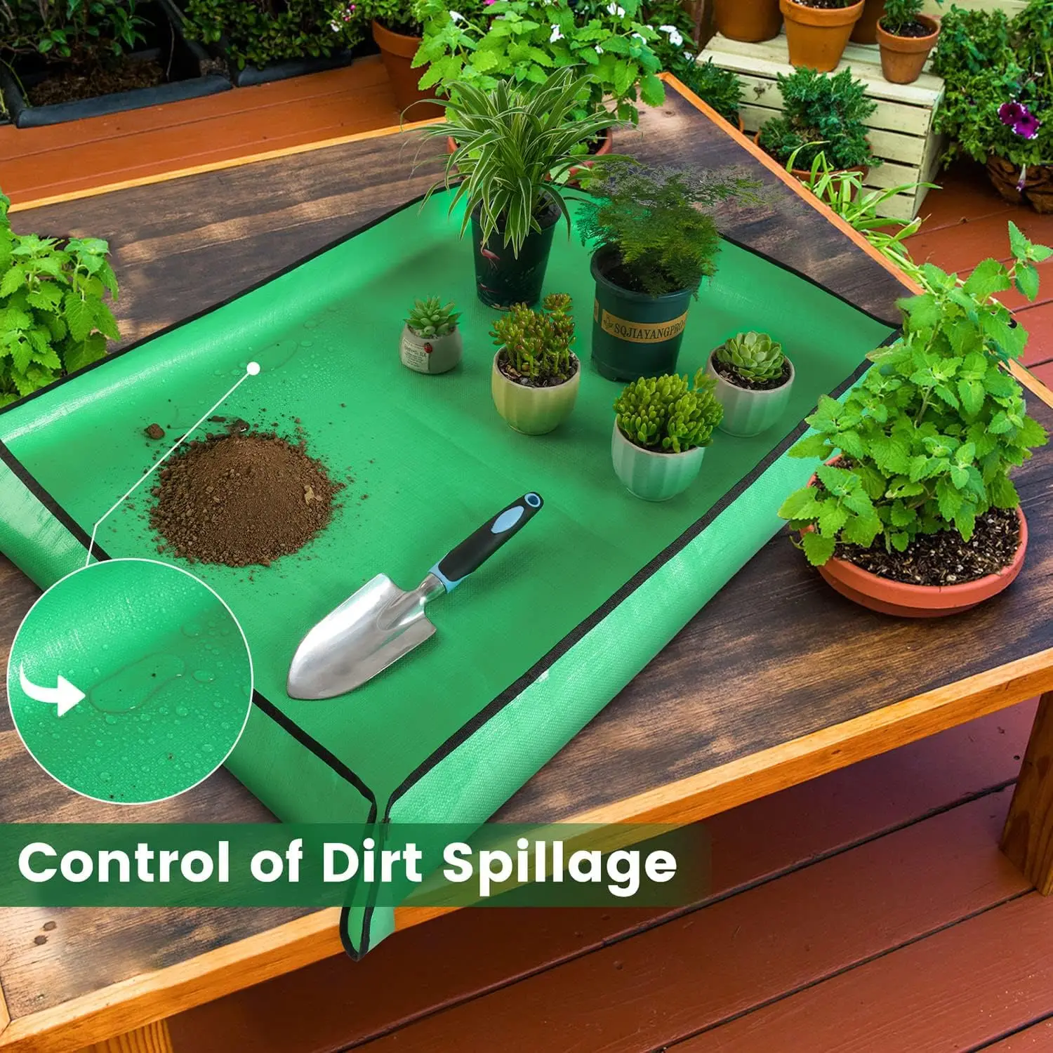 Plant Repotting Mat Waterproof Transplanting Mat Foldable Potting Mat Indoor Succulent Gardening Mat Reusable Soil Change Tray