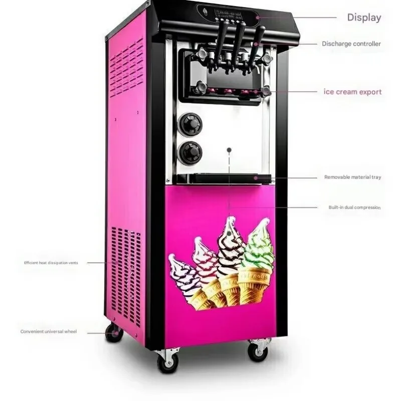 Most Popular Soft-ice-cream-machine Commercial Ice Cream Automatic 3 Flavors Soft Ice Cream Machine Maker