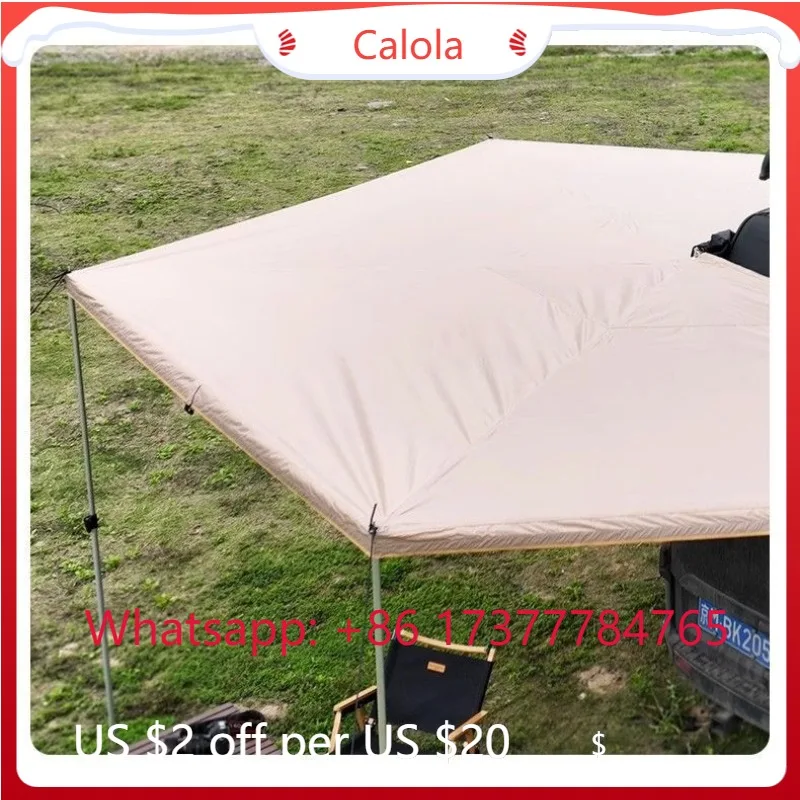 270° Circular Car Side Tent Portable Outdoor Camping Car Top Sunshade Awning Tent