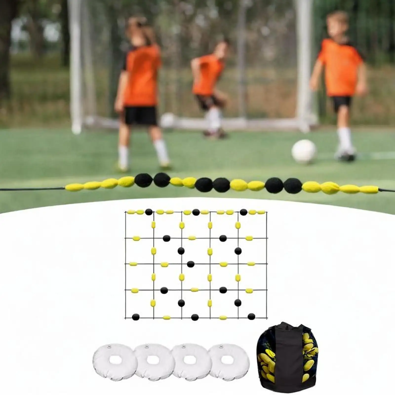 

Goalkeeper Deflection Equipment Floor Ball Deflector with Accessories Square Portable Agility Practice Tools for Ball Control
