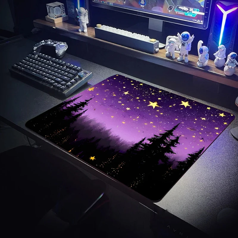 Night Scene Mouse Pad Waterproof Mat Notebook Pc Gamer Accessories Office 40x45 Computer Table Rug Playmat Mousepad Aesthetic