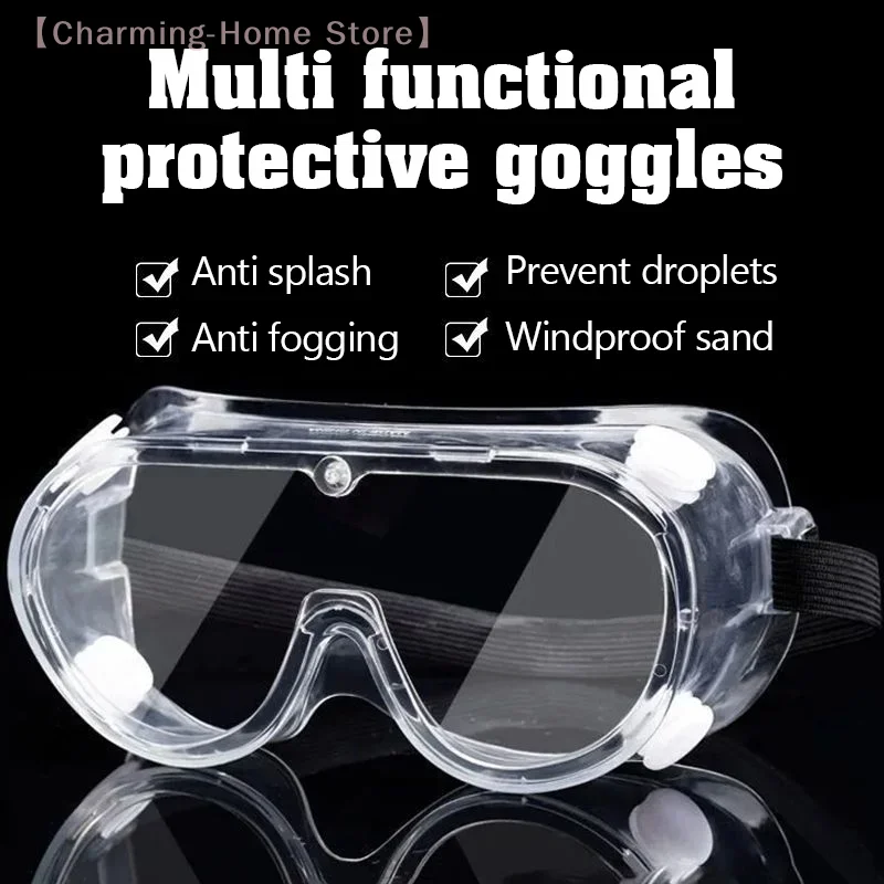 

Anti-Fog Safety Goggles Clear Protective Eye Wear with Elastic Strap Safety Glasses Lab Work Painting Cleaning Garden