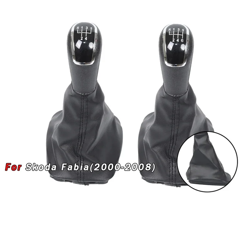 

5/6 Speed Gear Shift Knob & Dust Boot for Skoda Fabia MK1 2000-2008 - Car Transmission Lever, Durable Auto Interior Accessories