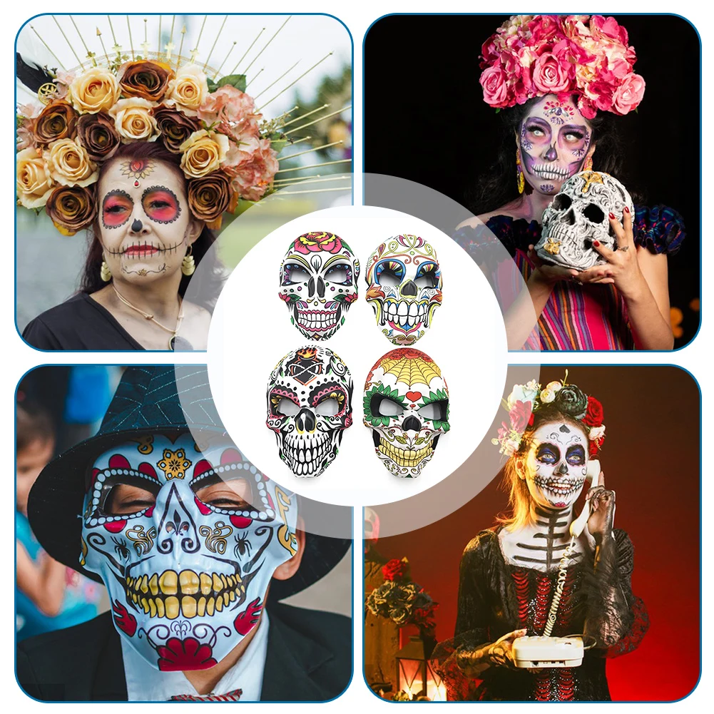 좀비 해골 EVA 마스크, 멕시코 죽음의 날, 코스프레 인쇄, 다채로운 파티 소품 마스크, 할로윈 장식