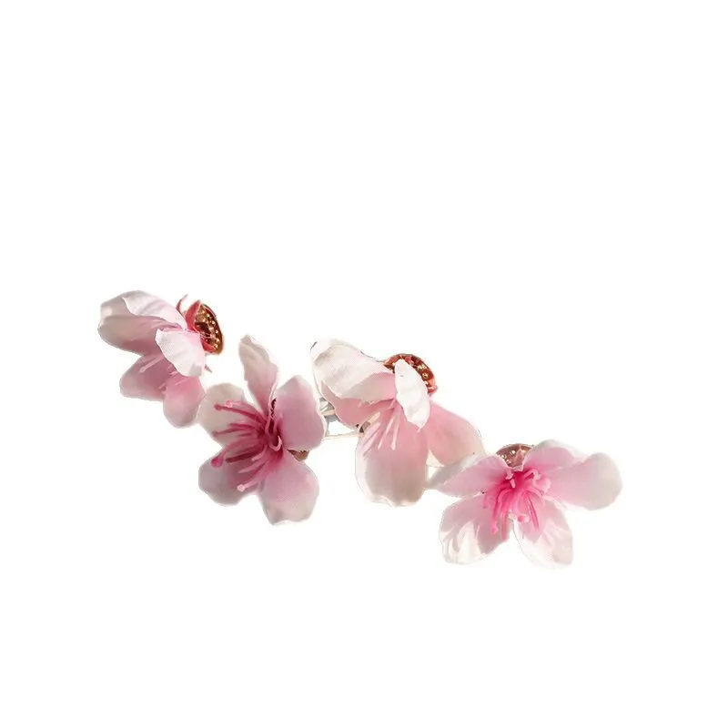 Pfirsichblüte Haarschmuck Haarspangen Hanfu Haarschmuck Blume Super Fee Seidenblume Kopfschmuck Antikes Zubehör – Detail 6