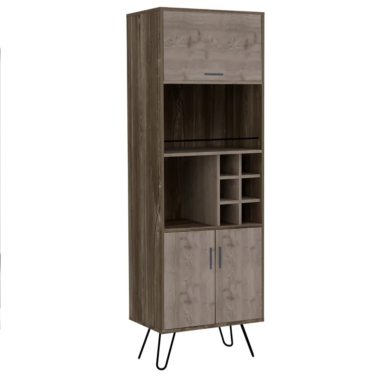 

ZRustic Style Factory Wholesale Hot Selling Study Ample Storage Wooden Bar Wine Cabinet For Living RoomZ