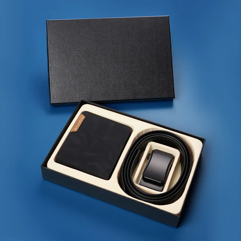 【ギフトボックスセット】メンズベルトと財布のコンボセット-自動バックルベルト財布-高級ギフトボックス-ギフト