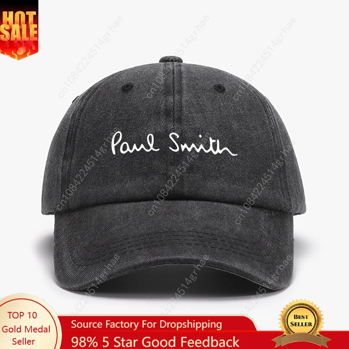 

1pc'Paul ' Vintage Sporty Unisex Baseball Cap Breathable Washed, Adjustable Curved Brim & Pattern Print for Outdoor Adventures