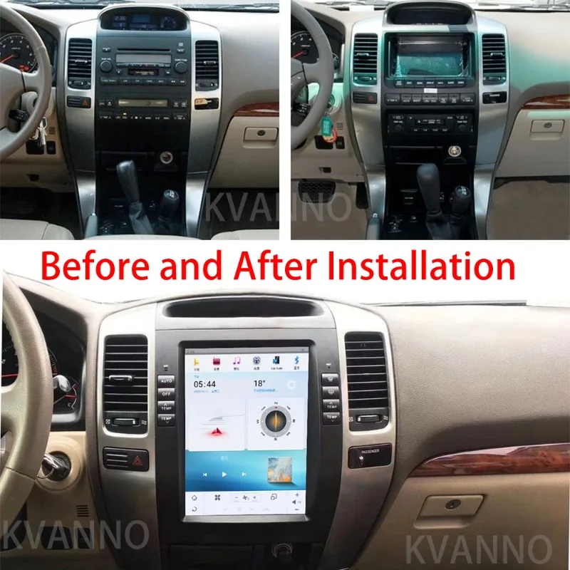 8-Core CPU Android Car Radio For Prado 120 Lexus GX470,Toyota Land Cruiser 2002-2009 Tesla Multimedia 4K HD Video Player Carplay