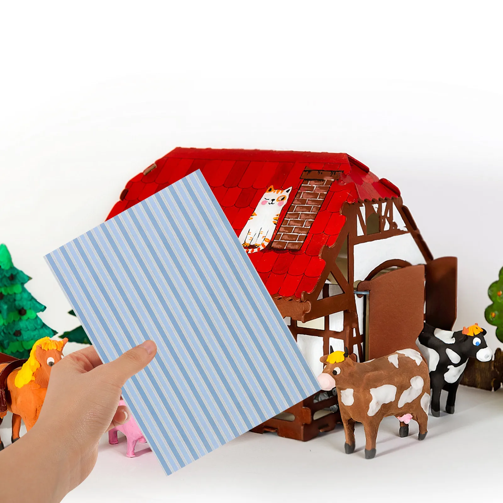 

5 листов миниатюрных обоев для кукольного домика, аксессуары для DIY, реалистичный дизайн, самоклеящиеся обои для стен, декор для дома