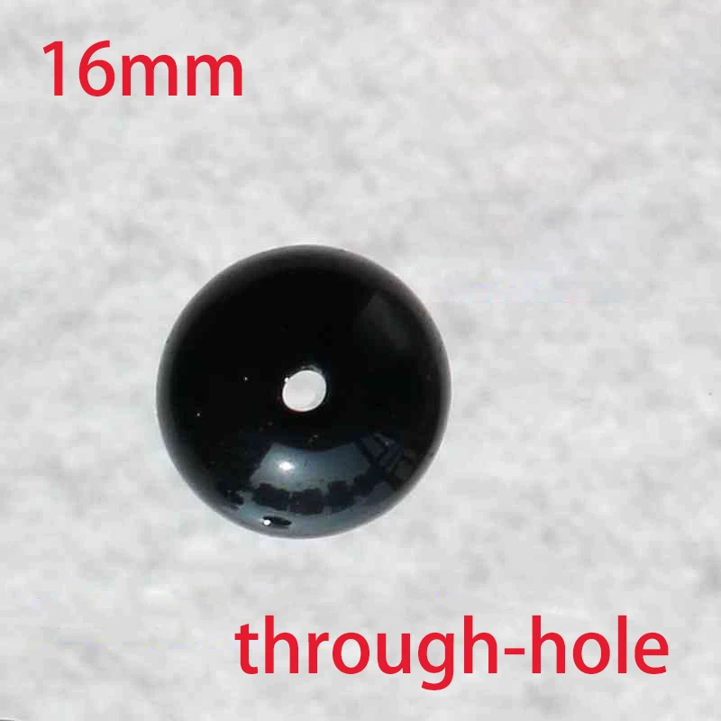 Dia 4 6 8 10 12 14 16mm Through-hole Black Glass Crystal Ball Decoration Ball for DIY Handmade Game Decorating Art Pieces