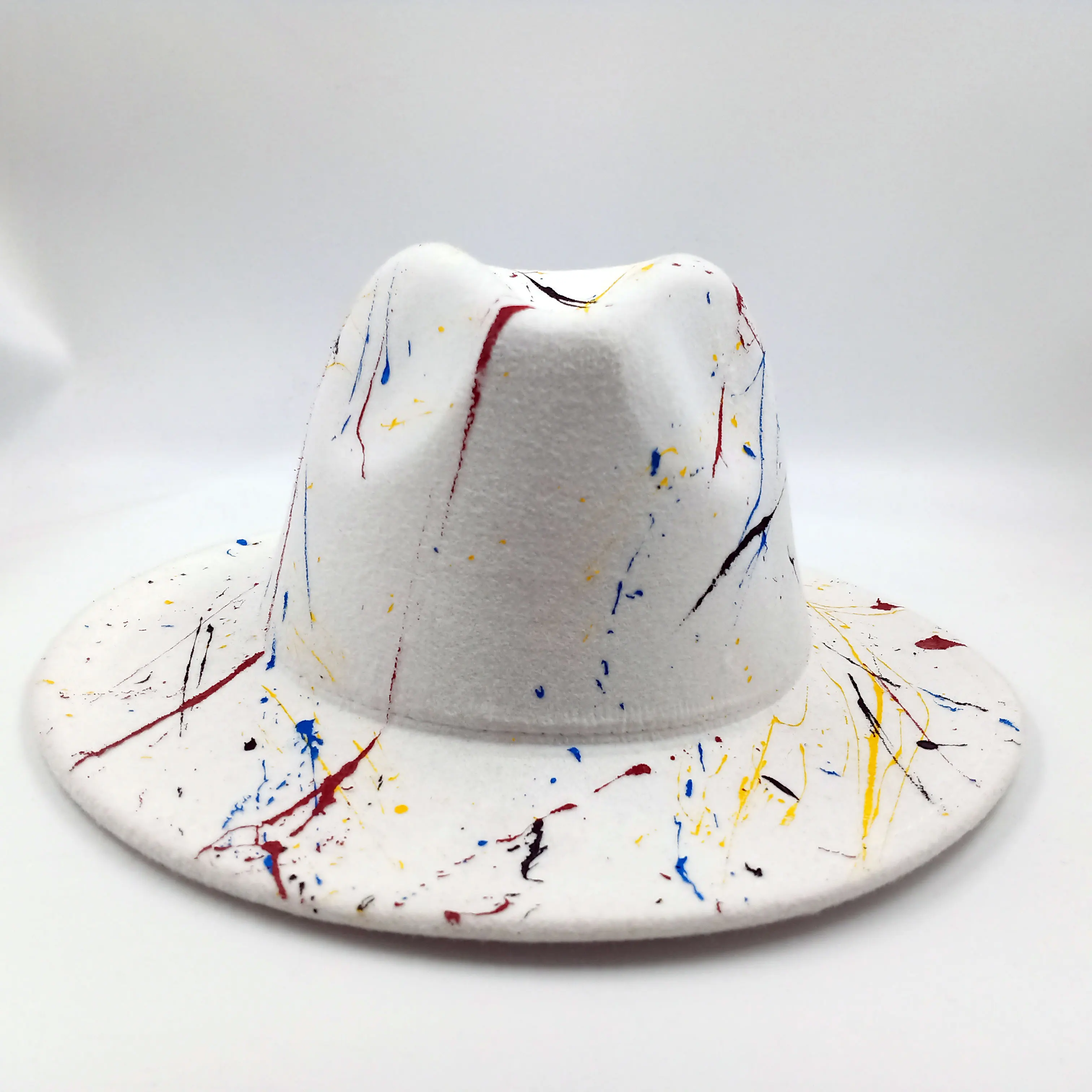 Free shipping Women\'s hat wide-brimmed hat Fedora hat autumn winter men retro fashion tie-dye felt jazz Panama hat wedding hat