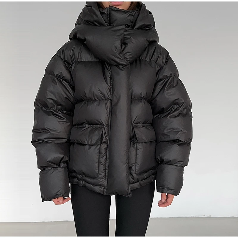All-Matched Solid Women's Cotton Coat Hooded Zipper Full Sleeves Thicken Casual Jacket 2026 Autumn Winter Lady Fashion Tops