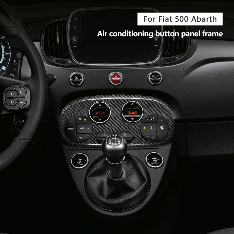 

Для Fiat 500 Abarth ручка кондиционера, панель из натурального углеродного волокна, 3D декоративная наклейка, аксессуары для интерьера