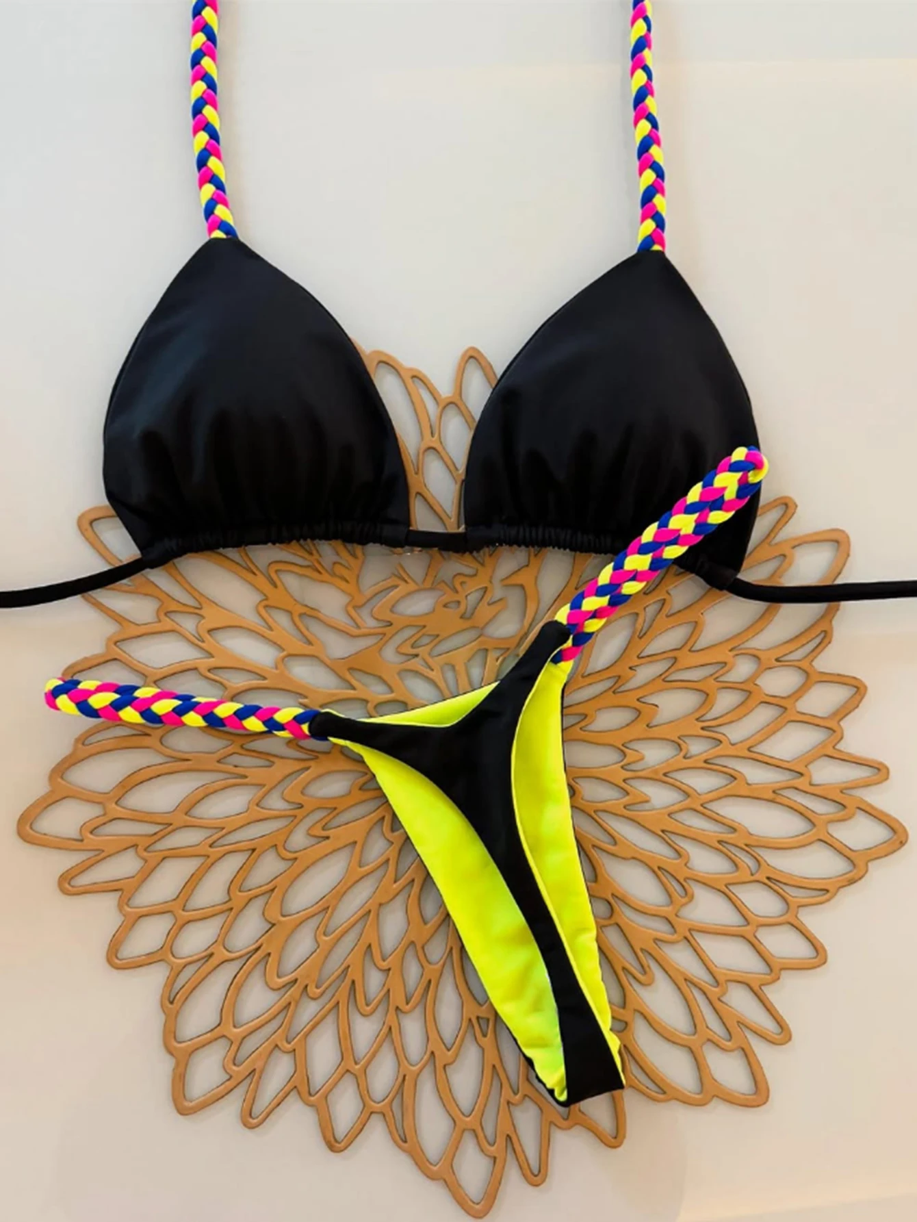 

Sexy Triangle Push Up Bikini Printed Brazilian Bikinis Women Swimwear Side String Swimsuit Summer Bathing Suit Maillot De Bain