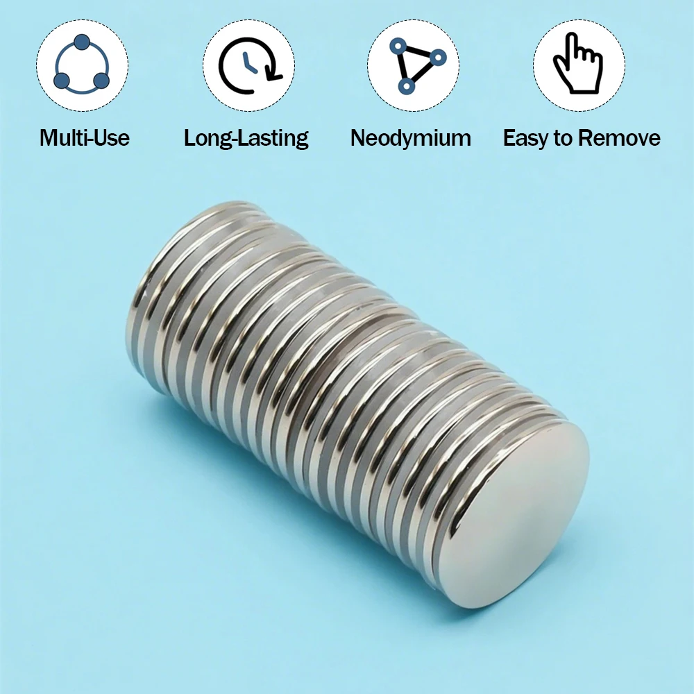 NdFeB Anti Rust Neodymium Magnet Round Bar 25x2mm Long Lasting Magnetism School Teaching Laboratory Use