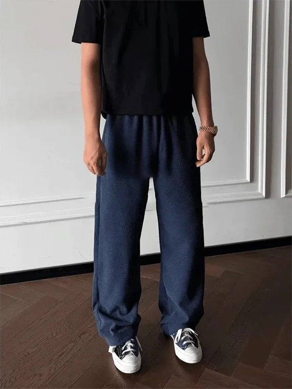 Casual Elastic Straight Leg Loose Fit Summer Pants for Men And Women Anti-Wrinkle Honeycomb Pattern Breathable Comfortable