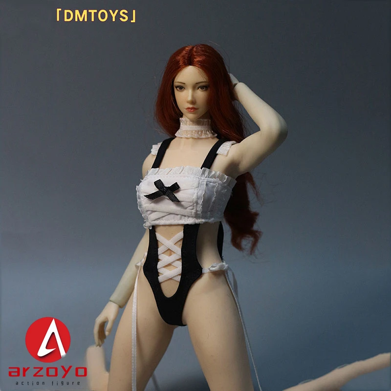 DMTOYS 1/6 Scale ชุดแม่บ้านคอสเพลย์เสื้อผ้าเครื่องแต่งกายชุด Fit 12 ''หญิง Action Figure Body ตุ๊กตา