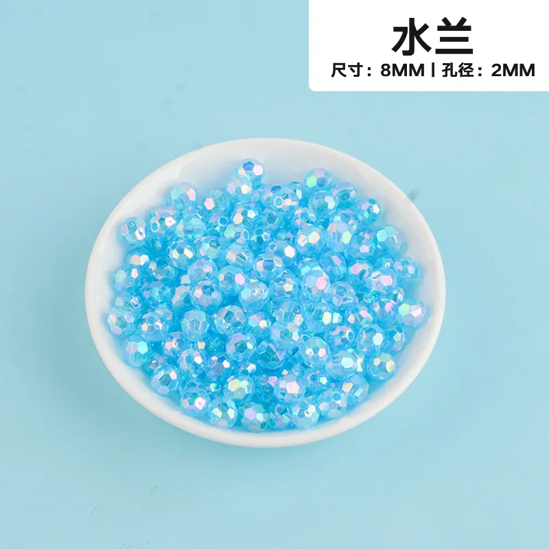 500g AB Colored Octagonal Beads Transparent Plated Earth Beads Illusionary Acrylic Scattered Beads DIY Bead Handmade Materials
