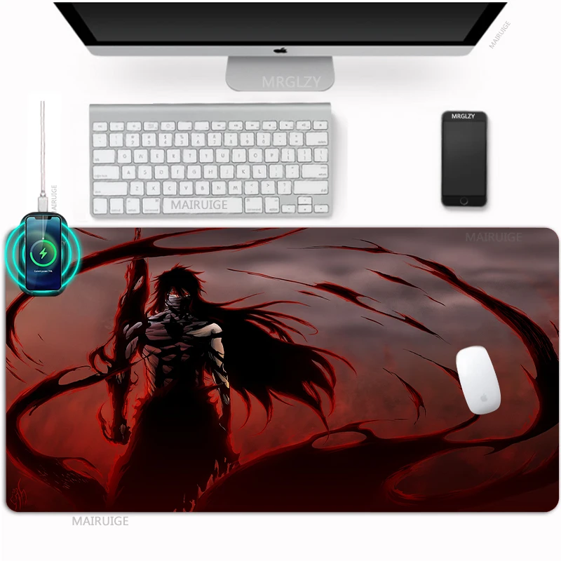 

BLEACH Wireless Charging Mouse Pad Table Mats Rugs Charge DeskPad Chigo Game Accessories MouseMat Mousepad Toushirou Rubber Mat