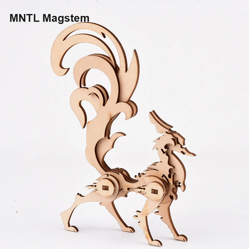 MNTL Magstem Wood Jigsaw Puzzles 3D Dimensional Animal  Educational Children Kids Toys Funny Learning Education Toy for Boys