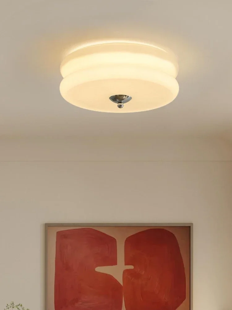 

Living Room Bedroom Ceiling Lamp Vintage Retro Pendant Lights White Yellow Glass Led Ceiling Chandelier Modern Room Decor Lustre