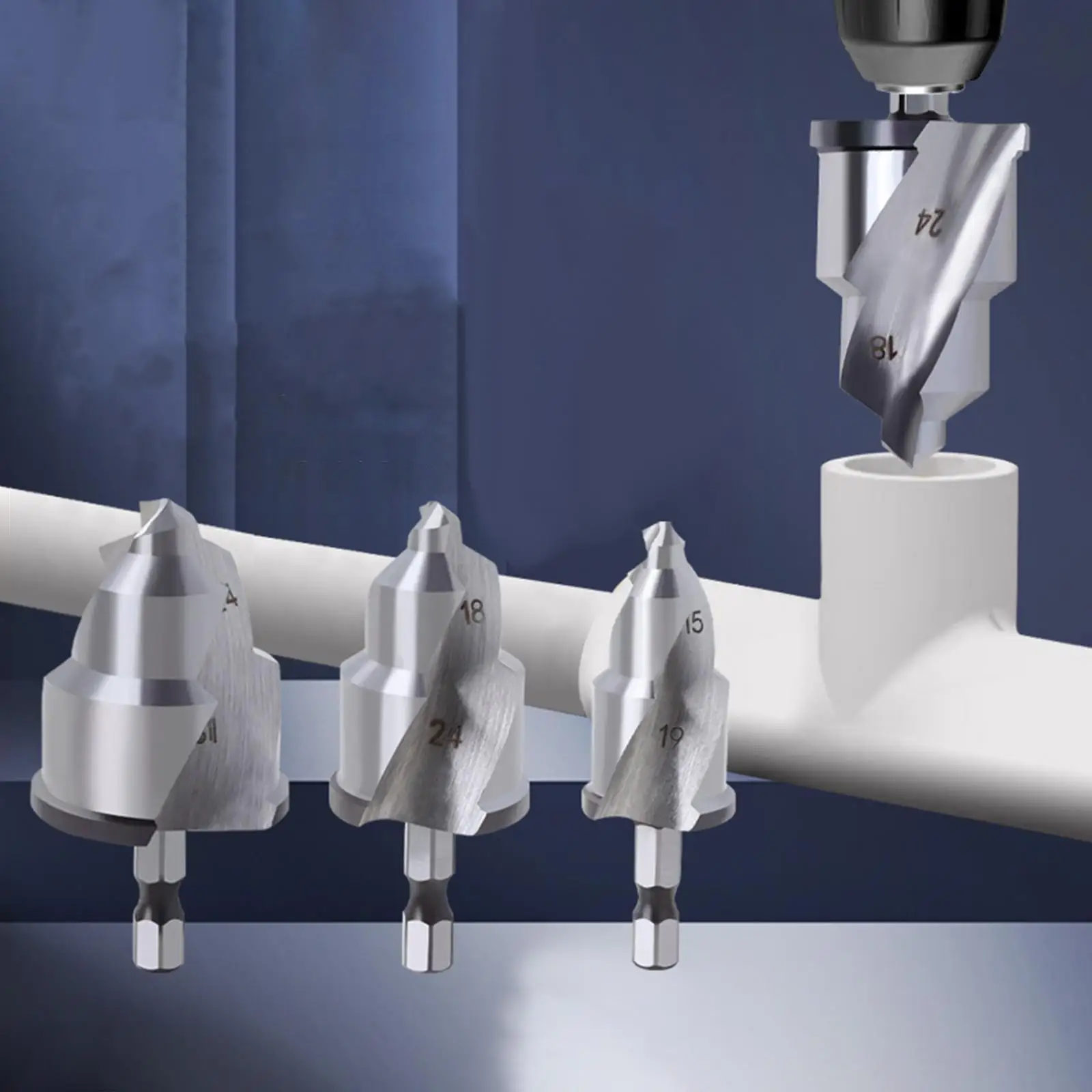 3x Ppr Lifting Stepped Drills Practical Versatile for Power Tools 20/25/32mm