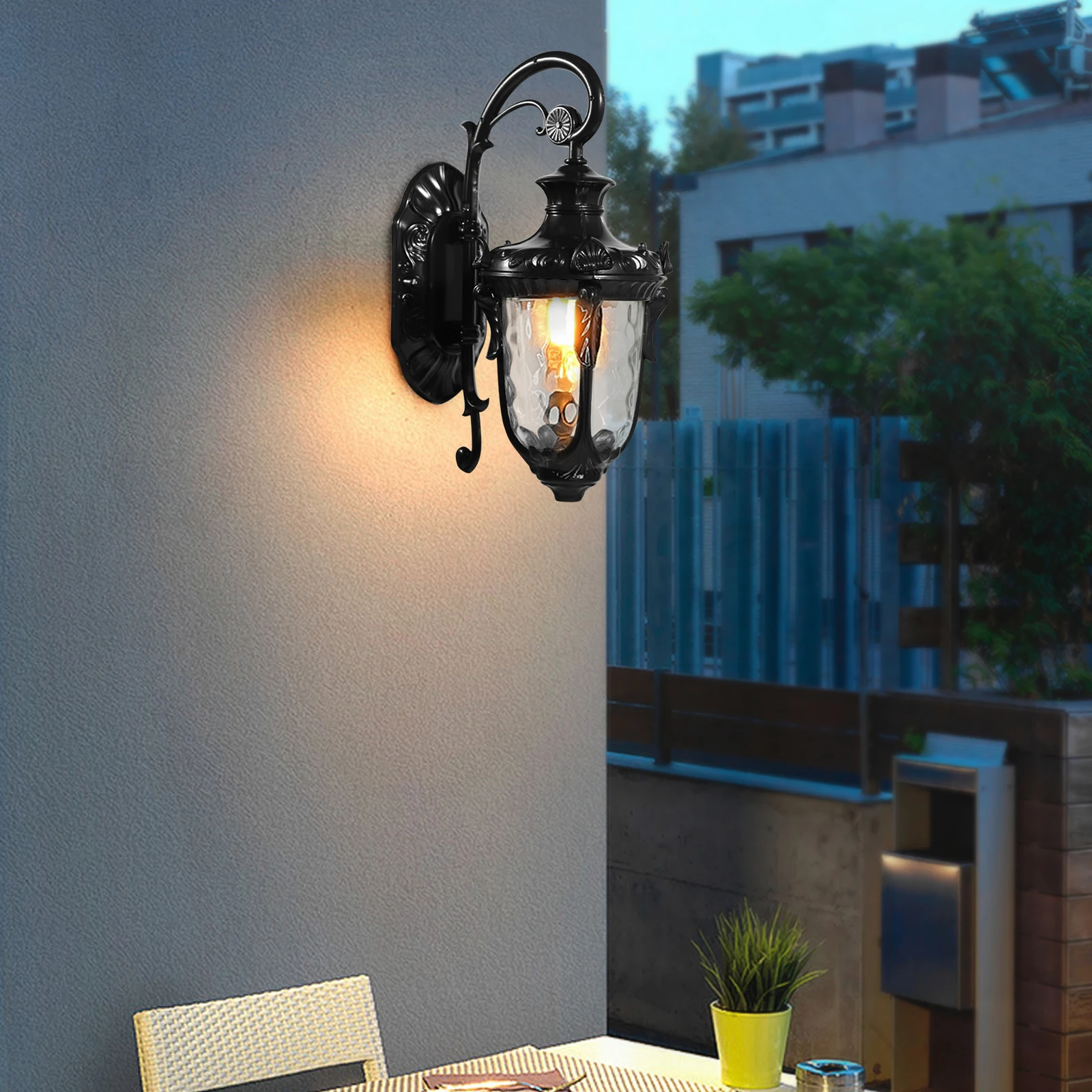 

60W Indoor & Outdoor European Wall Lamp Retro Black Wall Lamp Suitable for Front Doors, Hallways, Terraces, Aisles, Garages