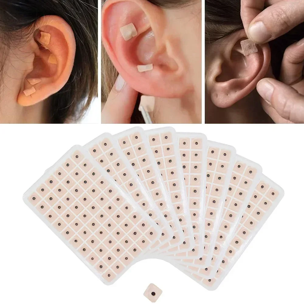 600 unids/lote pegatinas  relajación para los oídos aguja  acupuntura semillas  Vaccaria masaje  oreja Auricular-paster