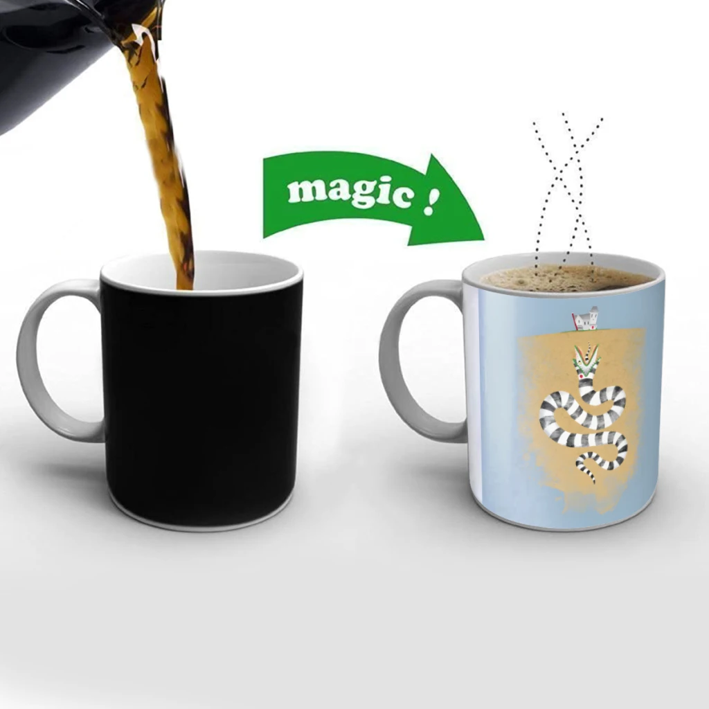 

Recently Deceased Creativity Change Color Chang mug Ceramic mug Hot Coffee Cup Breakfast Cup Mug Friend Gift