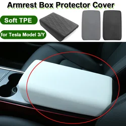 Armrest Box Protective Cover For Tesla Model 3 2023 Model Y HW4.0 TPE Case Center Console Arm Rest Lid Auto Pad Accessories