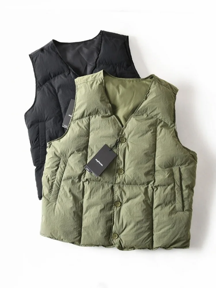 

Thiened Casual Vest Warm Winter New Sle V-ne Workwear Lightweight Loose Cotton Jaet for Men Daily Wear Polyester Fiber