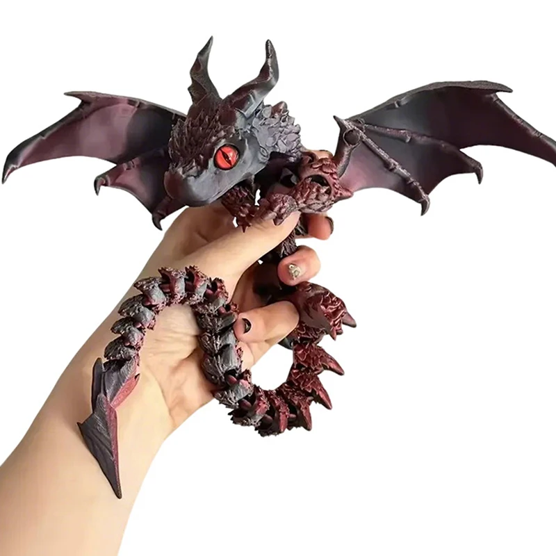 1PC Winged Wagen Drachen Figur Art Deco Drachen Skulptur Tabletop Tier Thema Dekor Geschenke 3D Gedruckt Drache Mit Flügeln